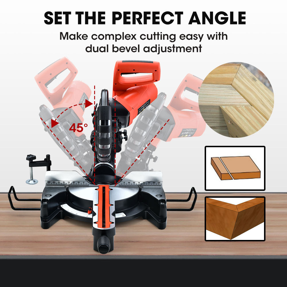 Baumr 254mm Dual Bevel Sliding Compound Mitre Drop Saw