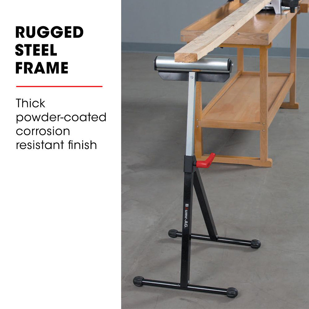 Baumr Height Adjustable Roller Support Stand, 60kg Capacity, Folding