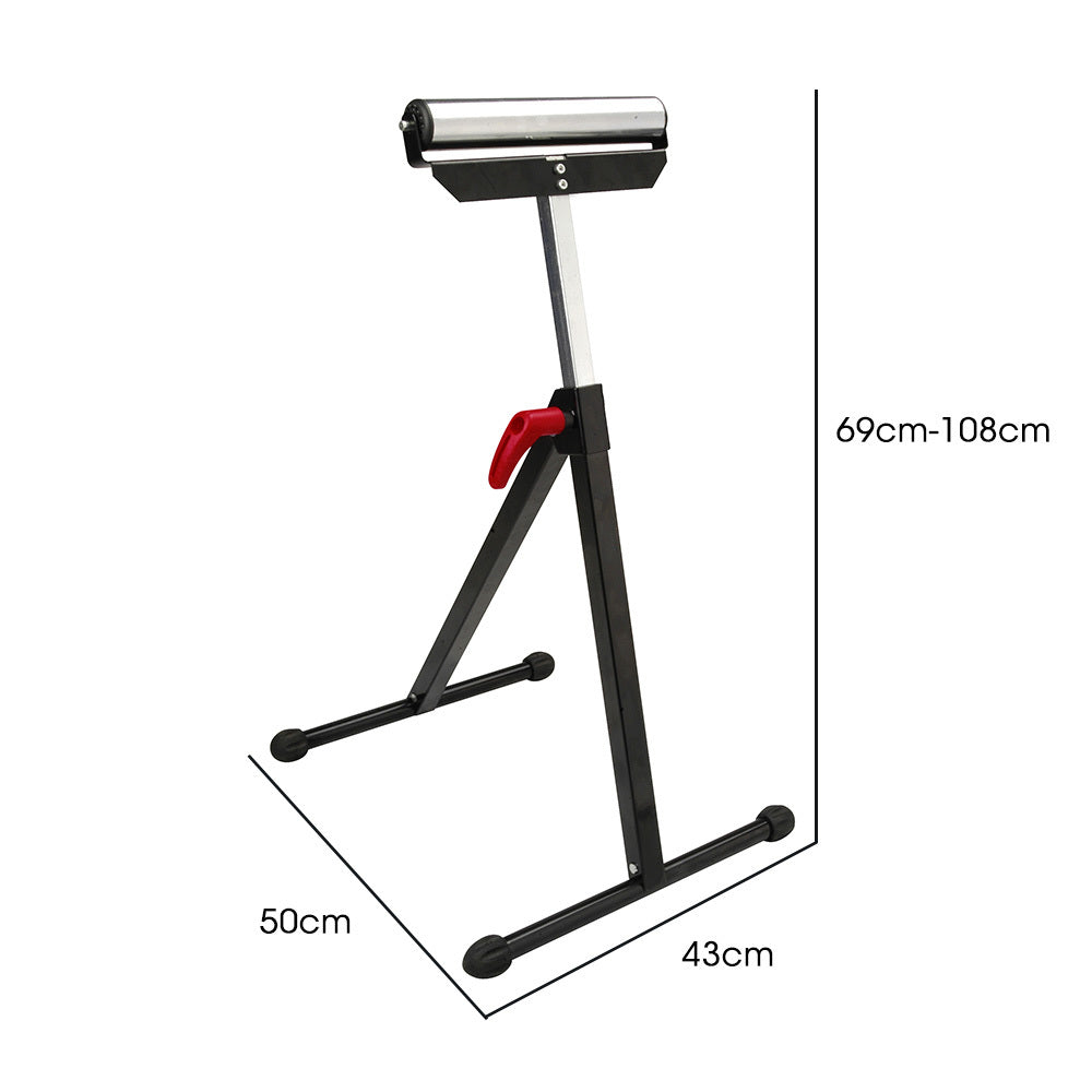 Baumr Height Adjustable Roller Support Stand, 60kg Capacity, Folding