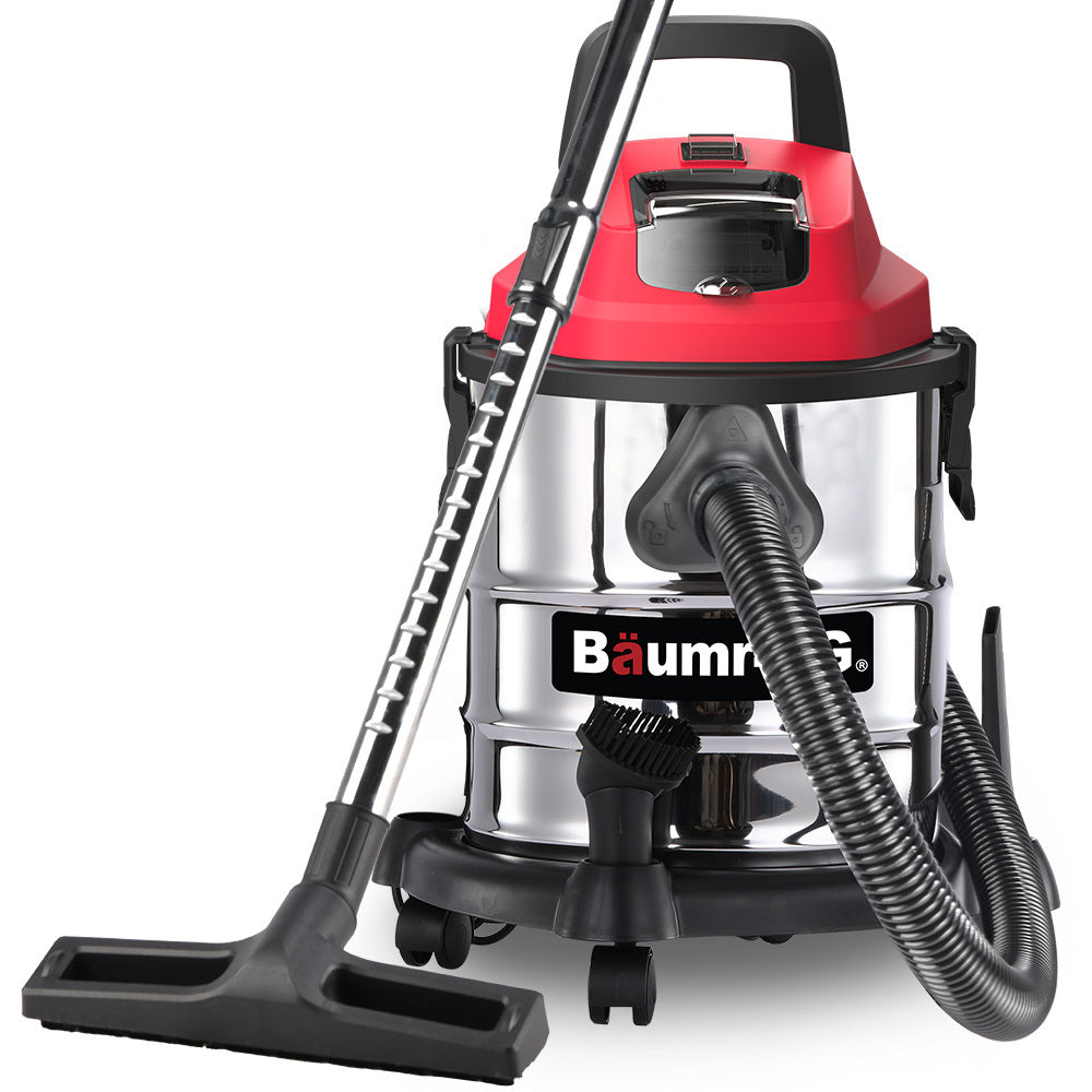 Baumr 20L Cordless Wet & Dry Vacuum Cleaner Kit, with 4Ah battery and Charger, Blower, HEPA Filter, Accessories, Stainless Steel, for Car, Home, Garage