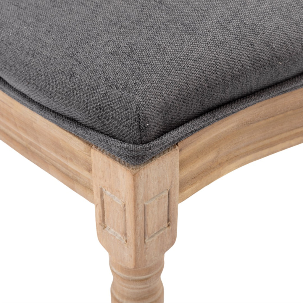 AADEN 8x Linen Dining Chairs with Solid Wood Legs Grey