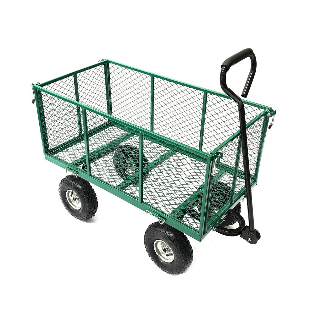 Wallaroo Steel Mesh Garden Trolley Cart Green