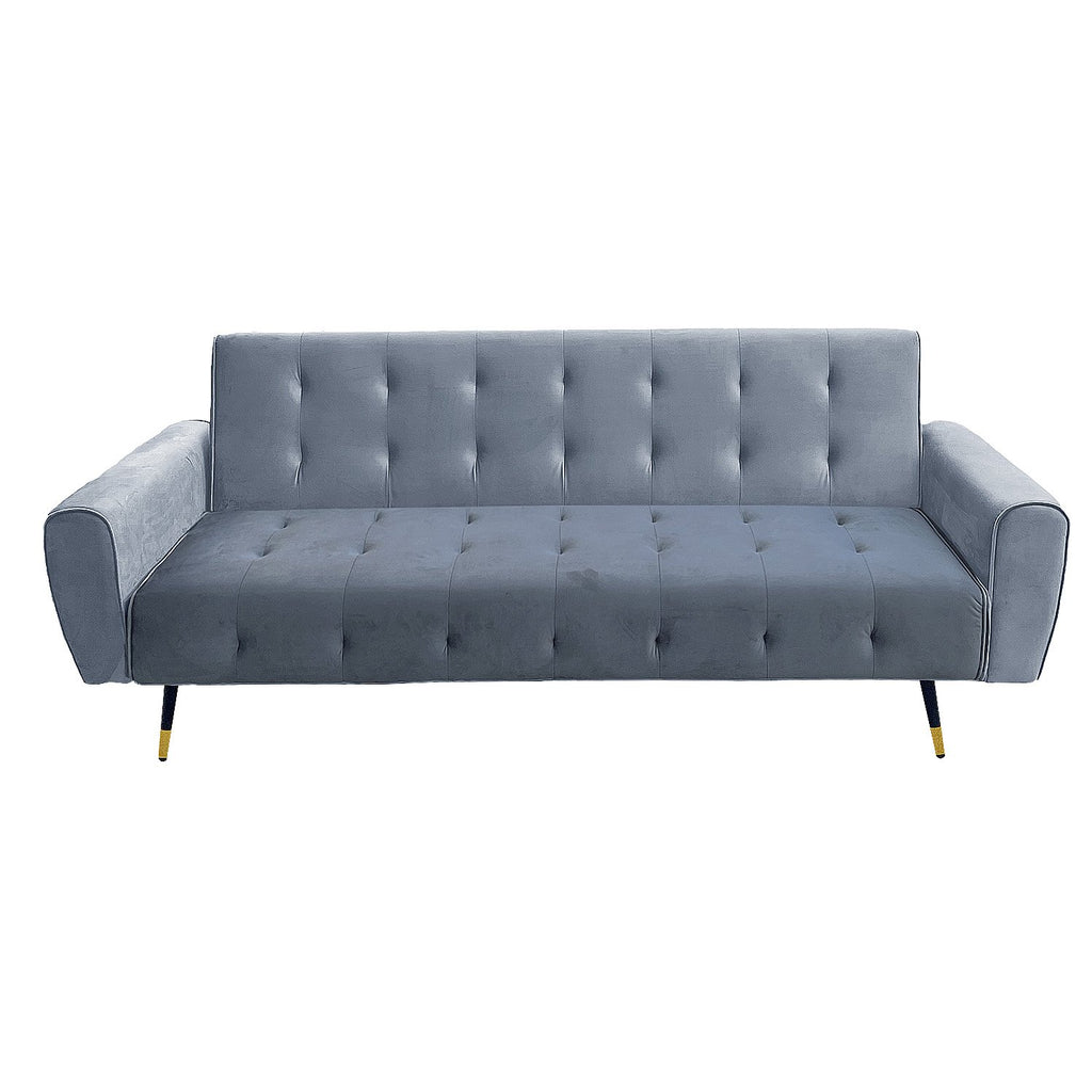 Sarantino Ava 3-seater Tufted Velvet Sofa Bed By Sarantino Light Grey