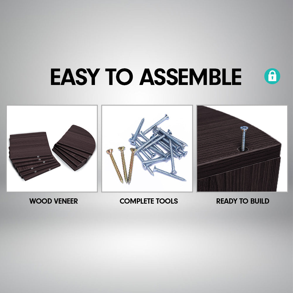 Sarantino 5 Tier Corner Wall Shelf Display Shelves Dvd Book Storage Rack Dark Brown