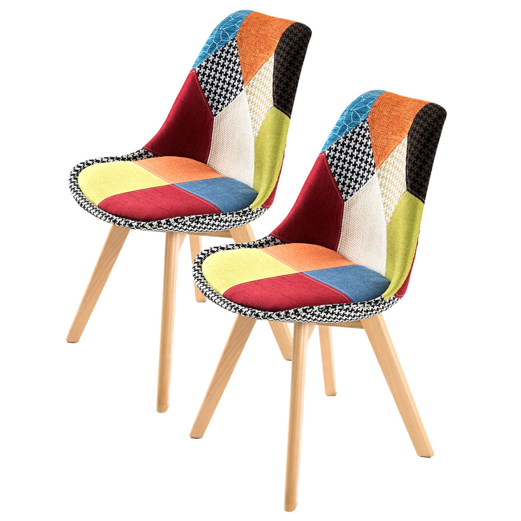 2x Retro Dining Cafe Chair Padded Seat Multi Color