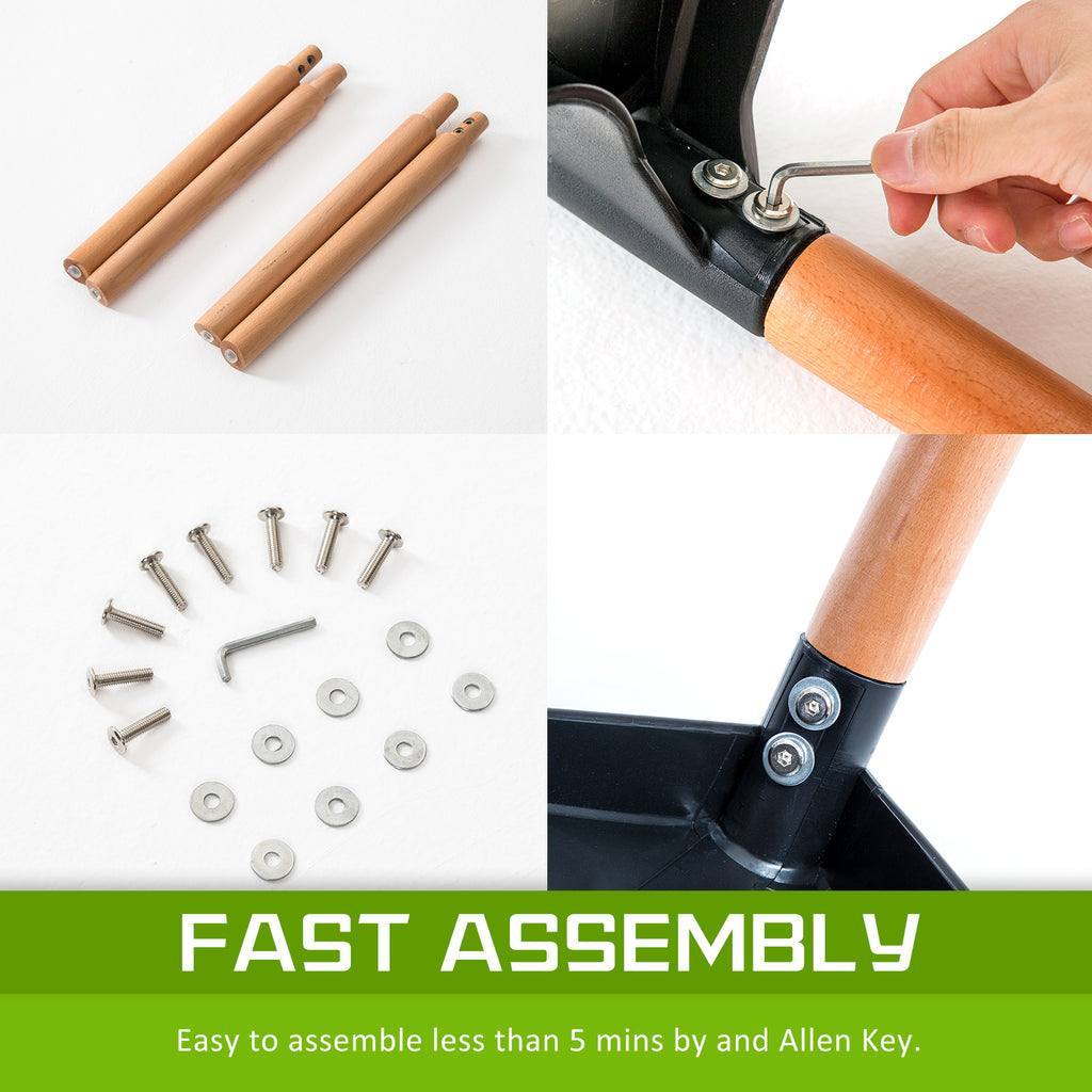 4x Retro Belloch Stackable Dining Cafe Chair BLACK