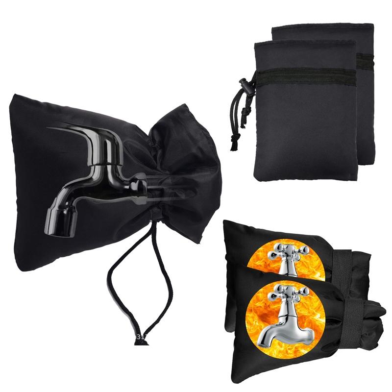 Outdoor Faucet Frost Cover - Oxford Cloth Rope Model Black