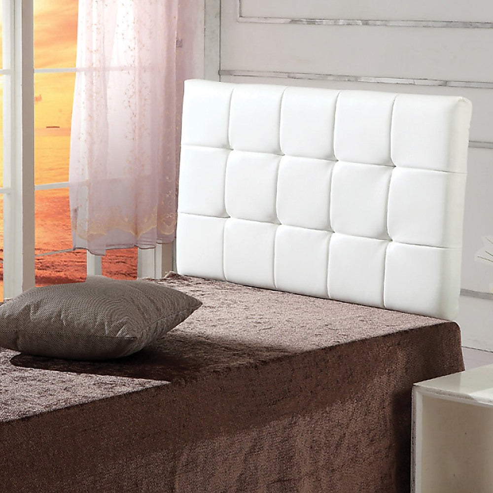 PU Leather Single Bed Deluxe Headboard Bedhead White