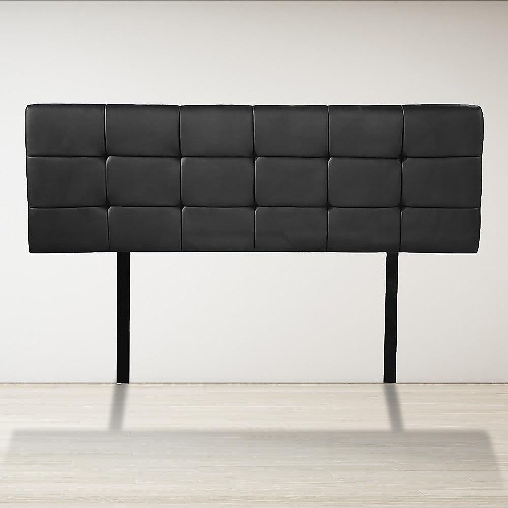 PU Leather Double Bed Deluxe Headboard Bedhead Black