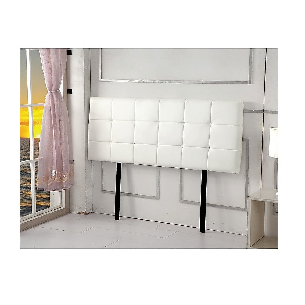 PU Leather Double Bed Deluxe Headboard Bedhead White