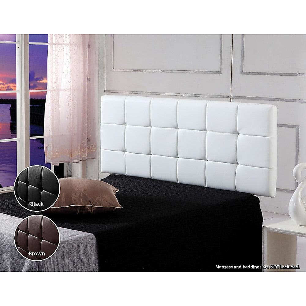 PU Leather Double Bed Deluxe Headboard Bedhead White