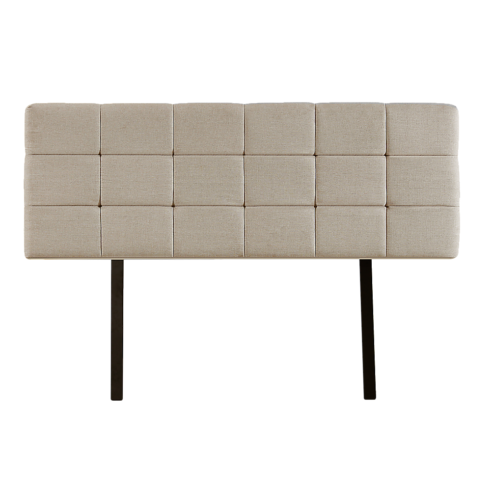 Linen Fabric Double Bed Deluxe Headboard Bedhead Beige