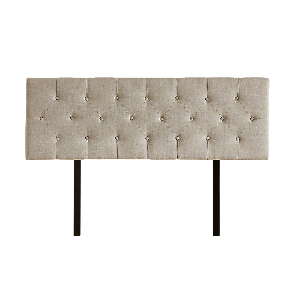 Linen Fabric Double Bed Deluxe Headboard Bedhead Beige