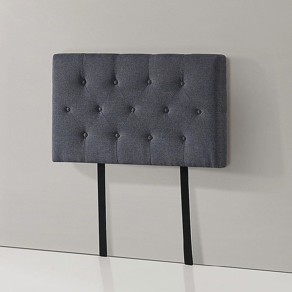 Linen Fabric Single Bed Deluxe Headboard Bedhead Grey