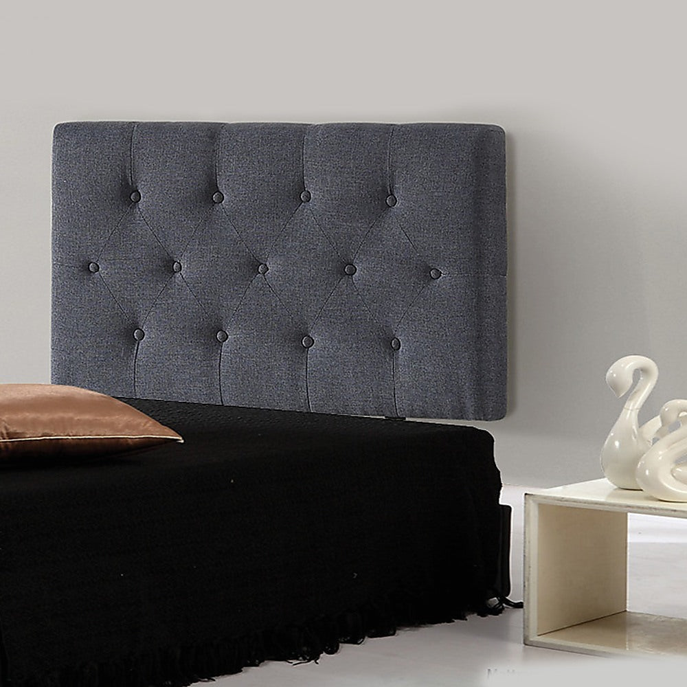 Linen Fabric Single Bed Deluxe Headboard Bedhead Grey