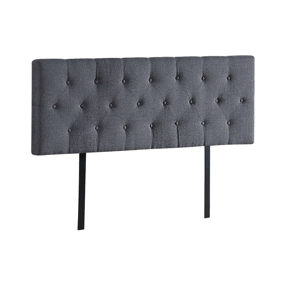 Linen Fabric Queen Bed Deluxe Headboard Bedhead Grey