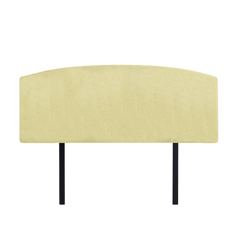 Linen Fabric Double Bed Curved Headboard Bedhead Sulfur Yellow