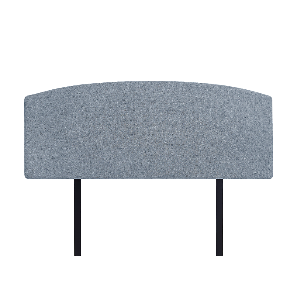 Linen Fabric Double Bed Curved Headboard Bedhead Berlin Blue