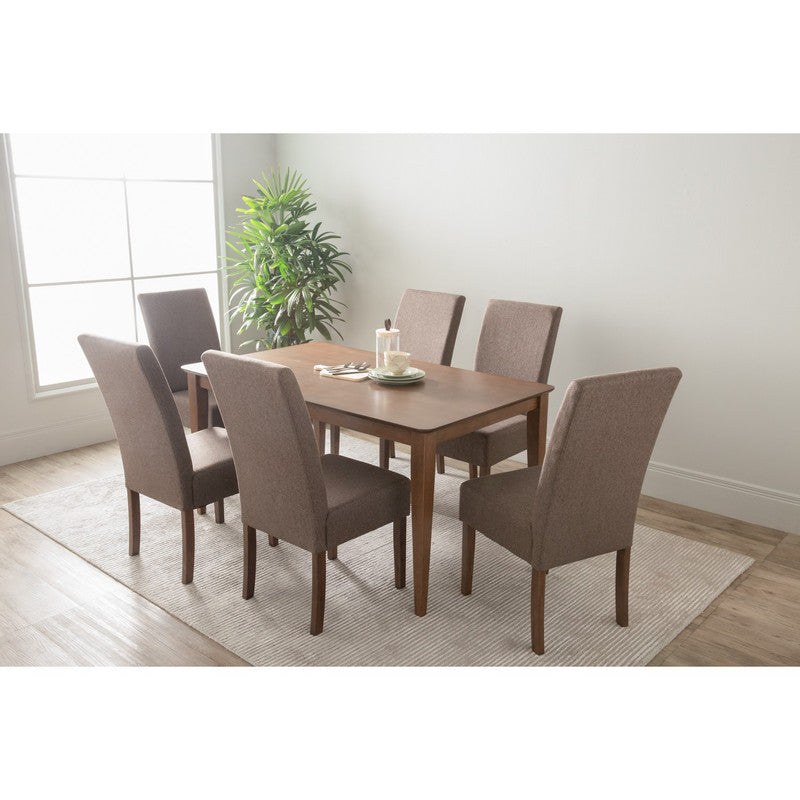 ALLEGRO Dining Table + 6x MESI Dining Chair - 7 Piece Dining Set Cocoa