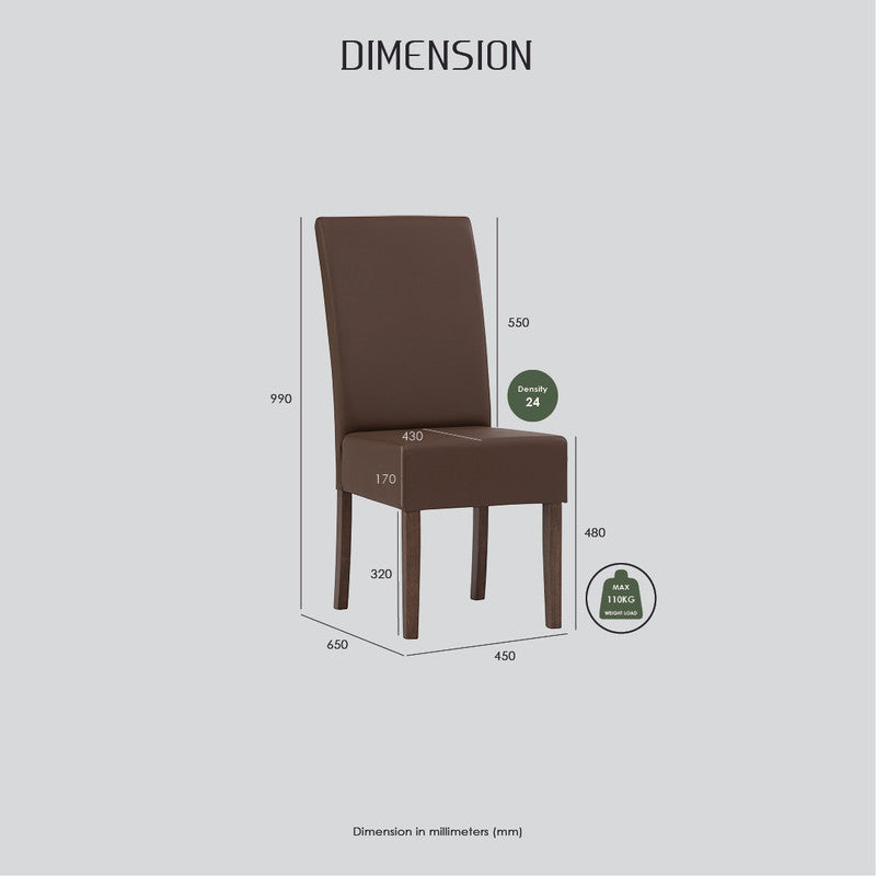 ALLEGRO Dining Table + 6x MESI Dining Chair - 7 Piece Dining Set Cocoa