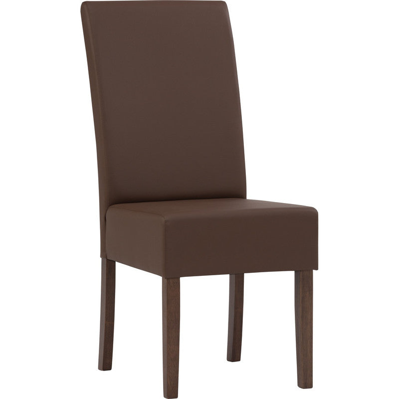 2x Mesi Dining Chair Cocoa Legs Mocha Vinyl Upholstery