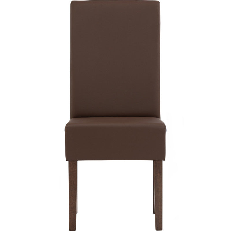 2x Mesi Dining Chair Cocoa Legs Mocha Vinyl Upholstery