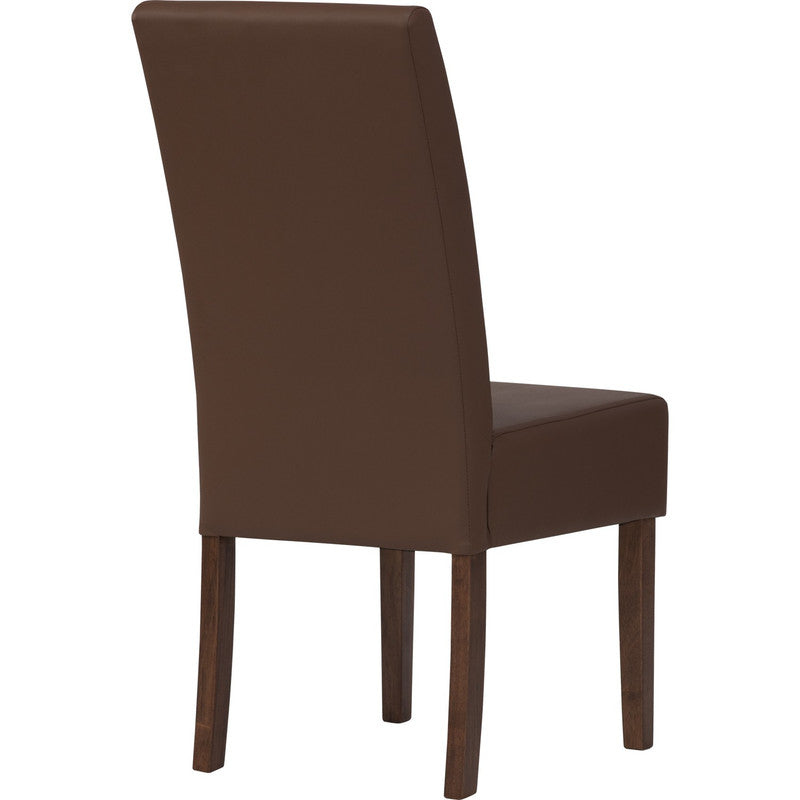 2x Mesi Dining Chair Cocoa Legs Mocha Vinyl Upholstery