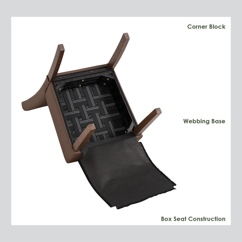 2x Mesi Dining Chair Cocoa Legs Mocha Vinyl Upholstery