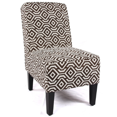 Cafe Lounge Couch Ramie Cotton Fabric Accent Dining Relax Chair Brown 