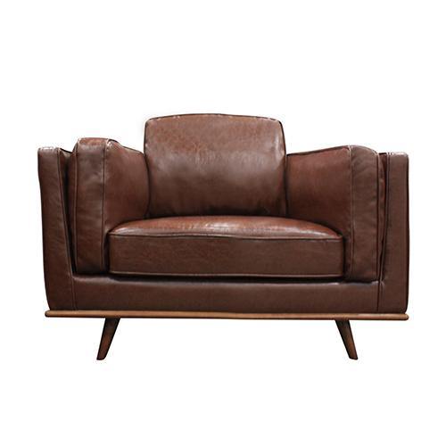 1 Seater Stylish Leatherette Brown Maddison Sofa - House Things Furniture > Sofas