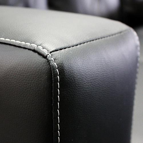 Black PU Leather Sofa with CHAISE - Housethings 