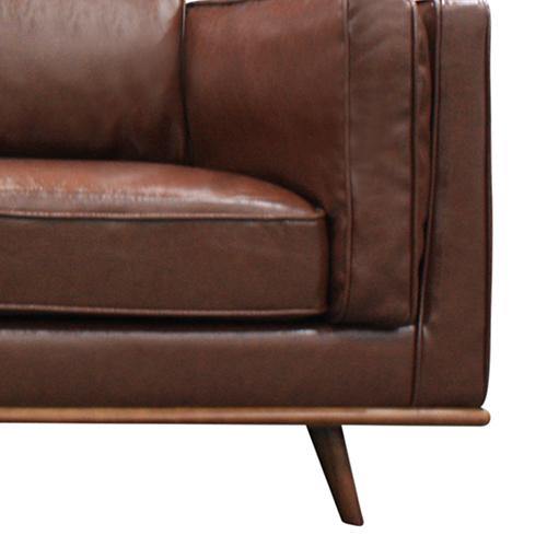 1 Seater Stylish Leatherette Brown Maddison Sofa - House Things Furniture > Sofas