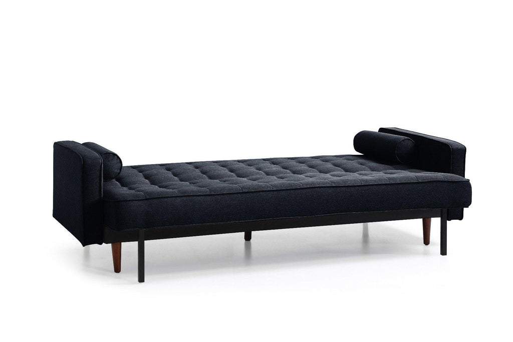 Sofa Irving Black Velvet Fabric - House Things Furniture > Sofas