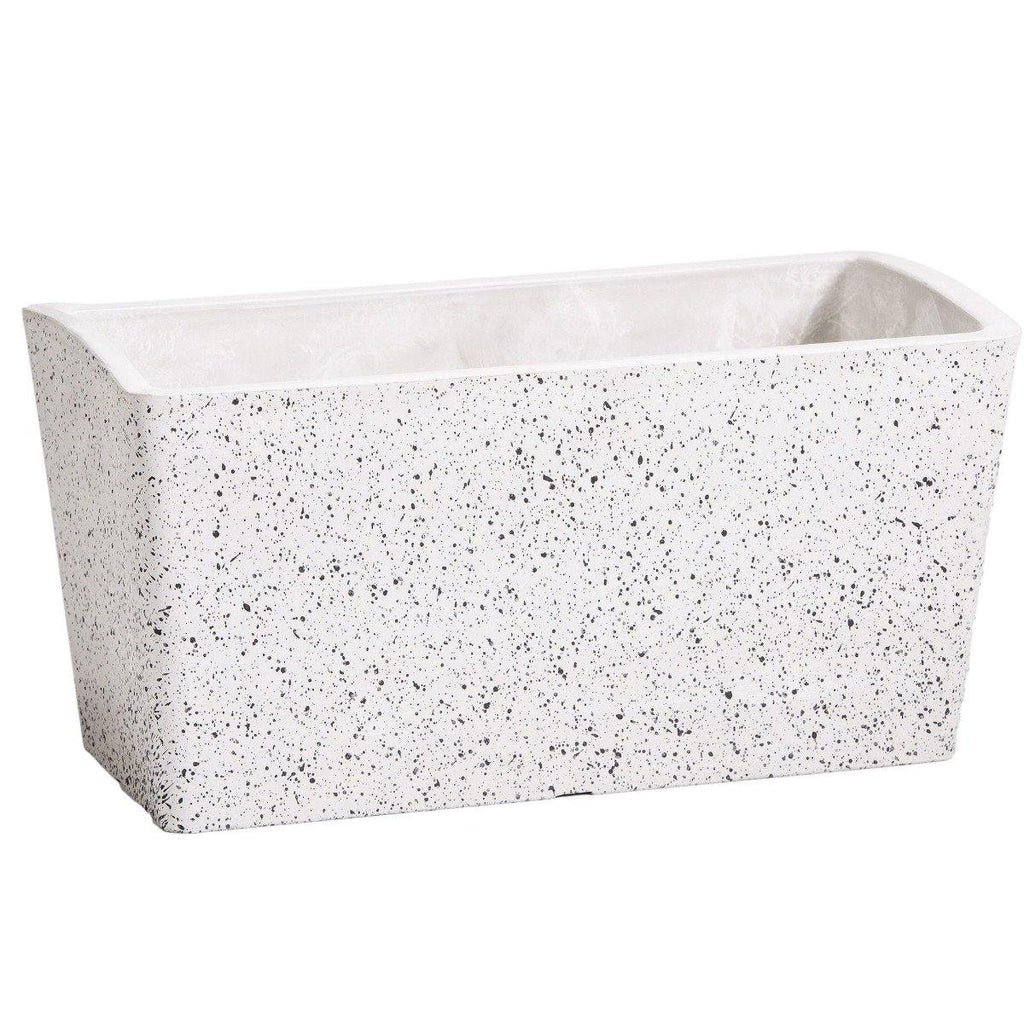 Imitation Stone Concrete White Stone Rectangle Planter 50cm - Housethings 