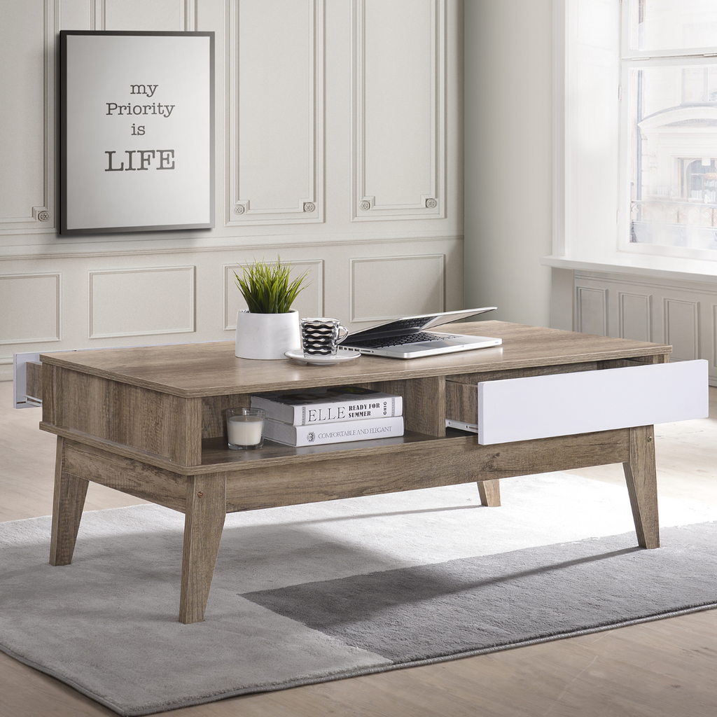 Bellamy Coffee Table with Drawers - House Things Furniture > Living Room