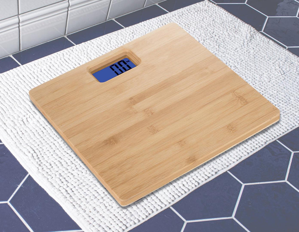 180KG Bamboo Natural Personal Digital Bathroom Scale - House Things 