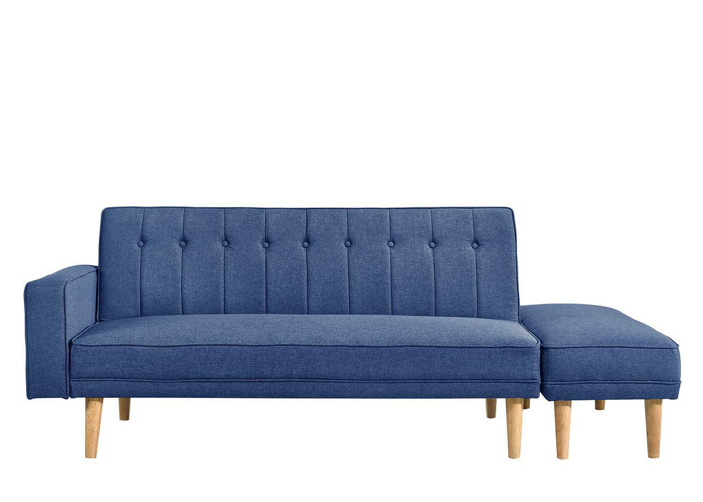 Jameson 3 Seat Sofa Bed with Ottoman - Blue - Housethings 