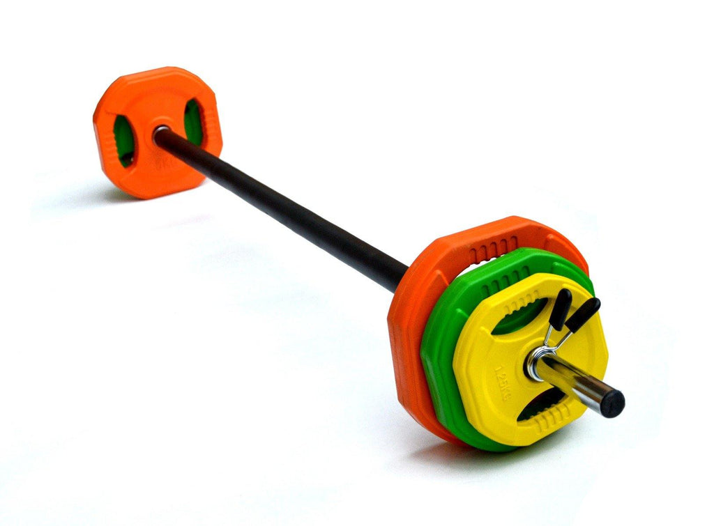 20kg Standard Rubber Coloured Barbell - House Things Sports & Fitness > Fitness Accessories