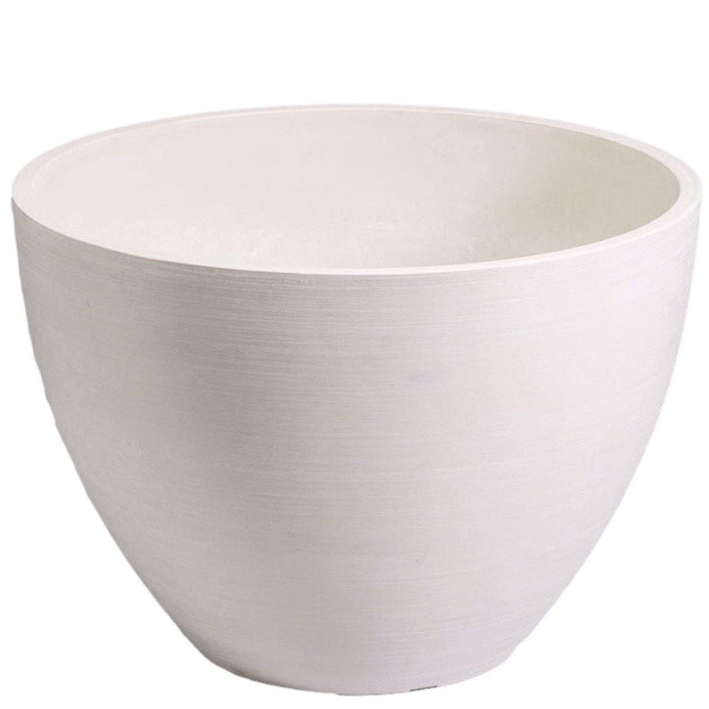 Polished Vintage White Planter Bowl 30cm - Housethings 