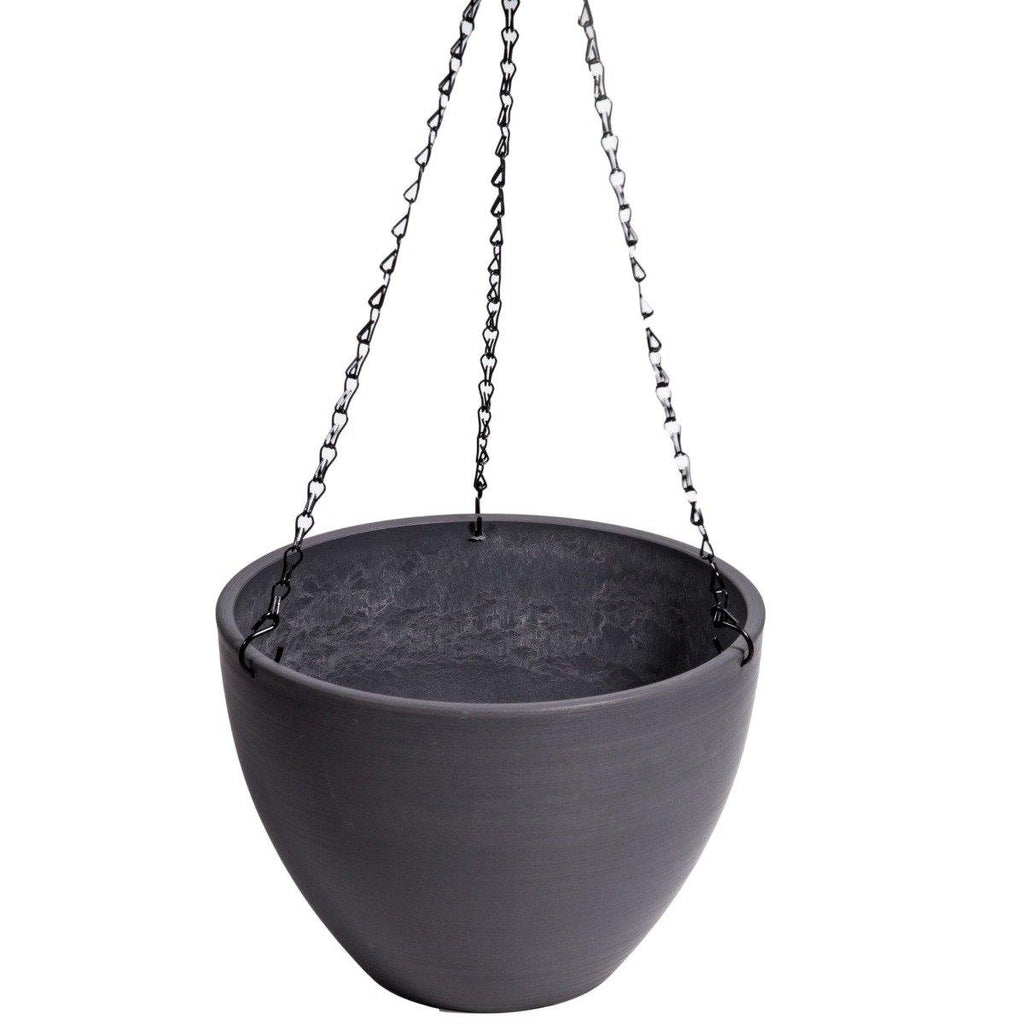 Hanging Grey Plastic Pot with Chain 30cm - Housethings 