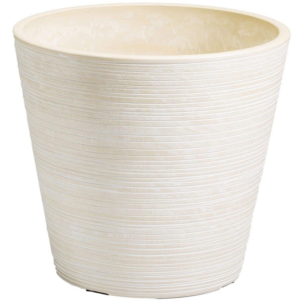 Cream and White Engraved Pot 14cm - Housethings 