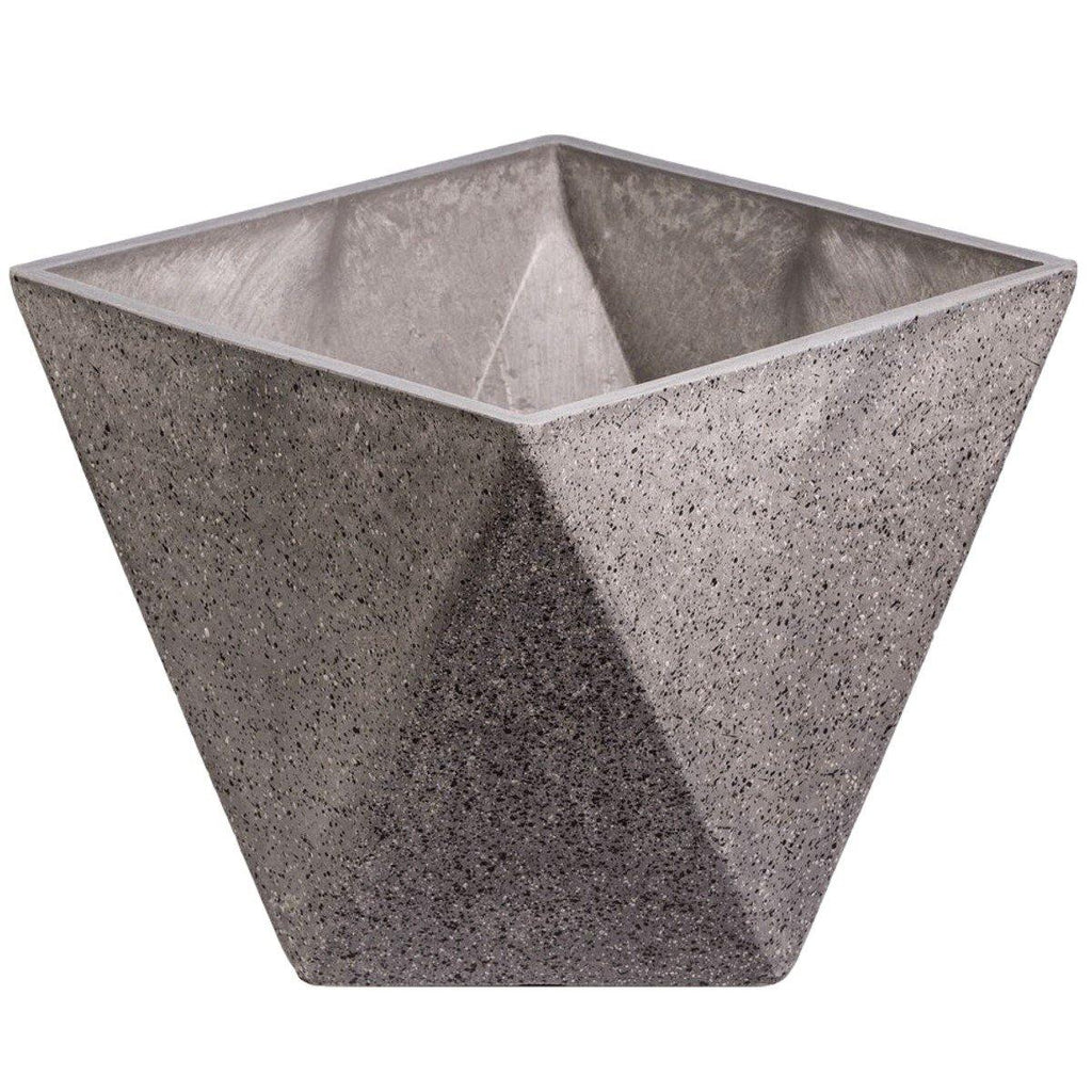 Imitation Dark Stone Geometric (Square) Planter 30cm - Housethings 