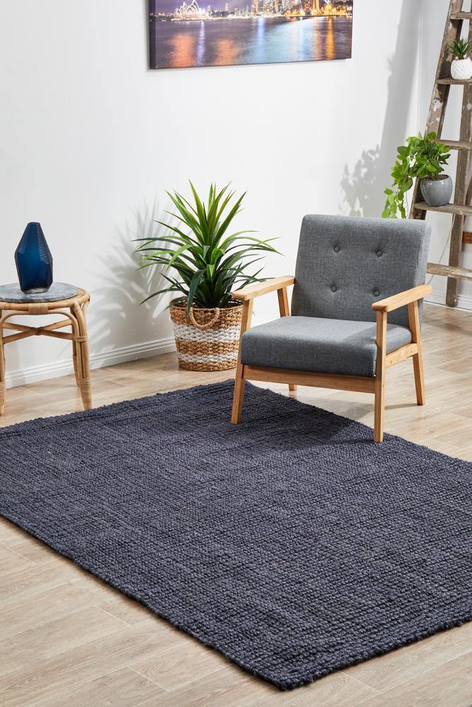Earthly Midnight Navy Jute Rug - House Things Atrium Collection