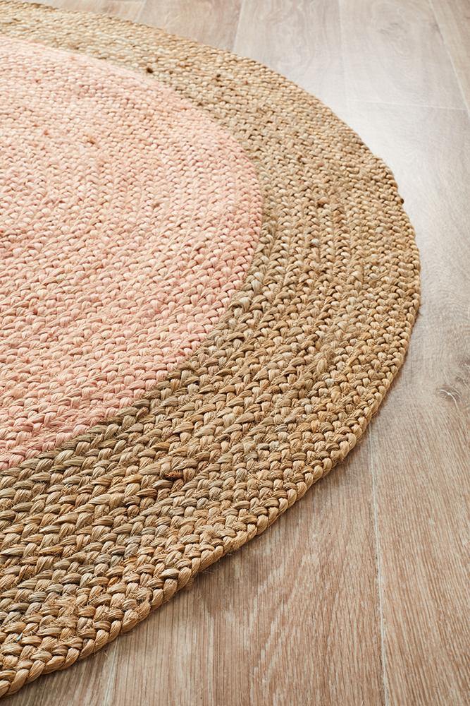 Robinson Pink Jute Rug Round - House Things Atrium Collection
