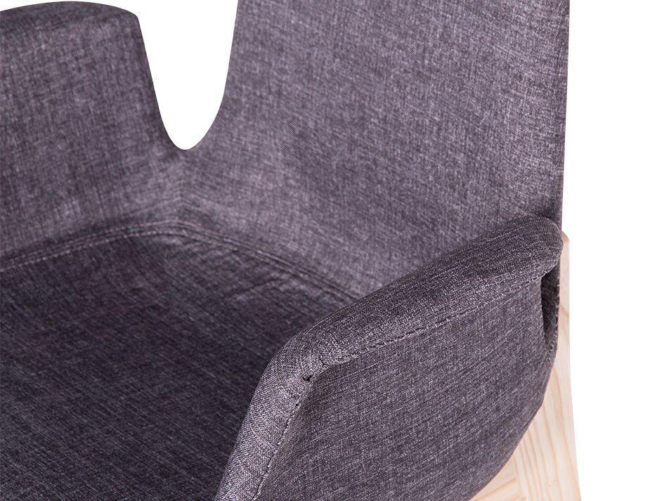 Ada Dining Chair - Natural with Charcoal Fabric - Housethings 