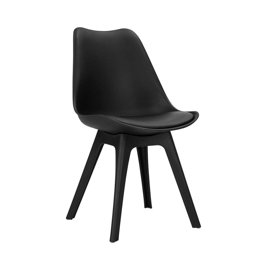Set of 4 Jullan Padded Dining Chair - Black - House Things Furniture > Dining