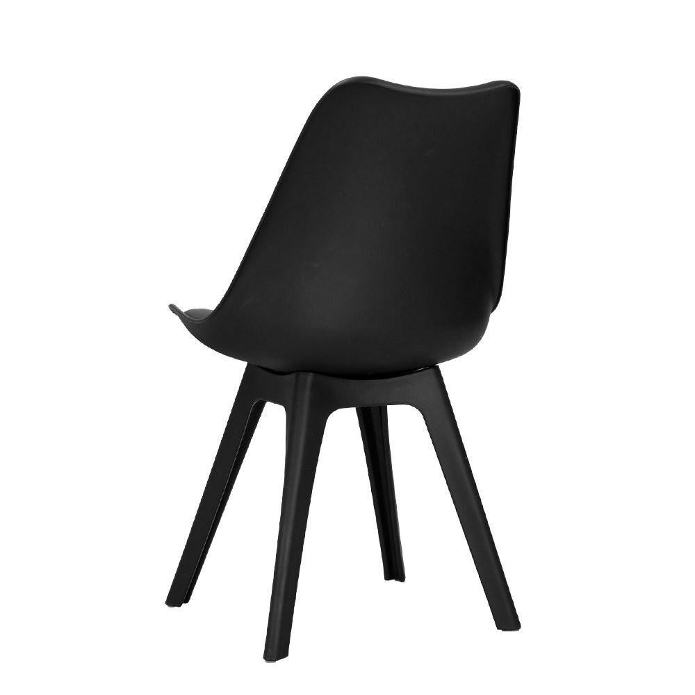 Set of 4 Jullan Padded Dining Chair - Black - House Things Furniture > Dining