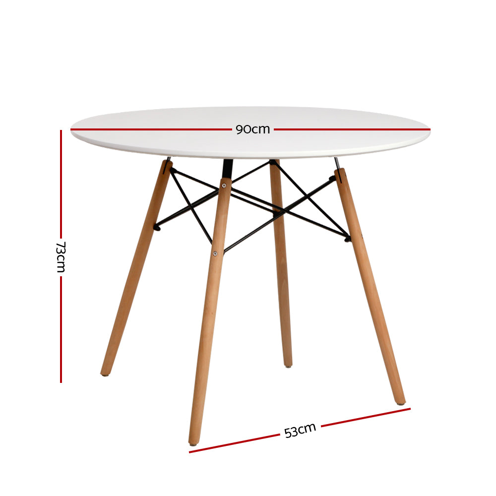 White Replica Round Dining Table 4 Seater 90cm - House Things Furniture > Dining