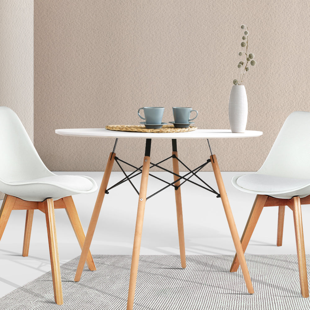 White Replica Round Dining Table 4 Seater 90cm - House Things Furniture > Dining