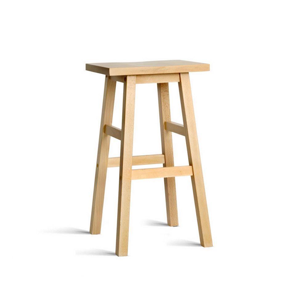 Set of 2 MARLIN Wooden Backless Bar Stools - Natural - House Things Furniture > Bar Stools & Chairs